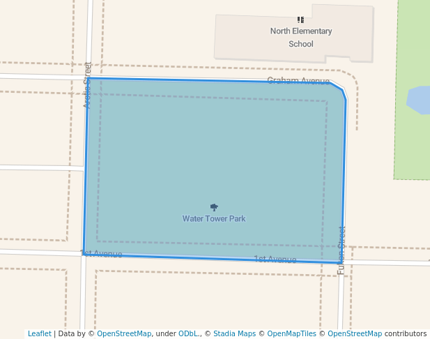 walking in Water Tower Park map in Antigo