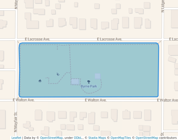 walking in Byrne Park map in Spokane