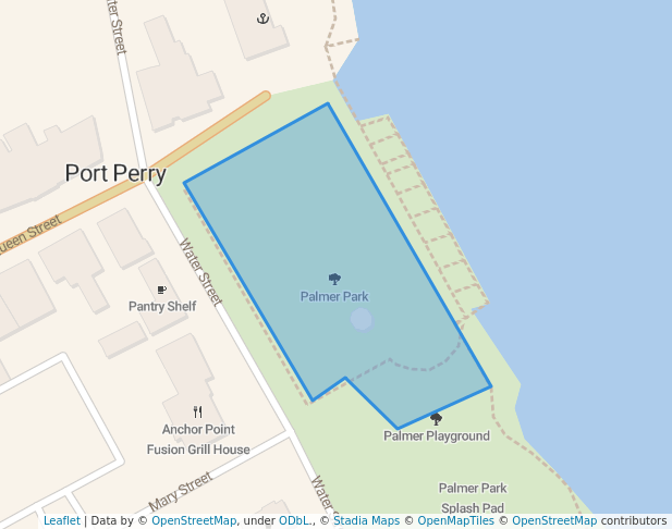 walking in Palmer Park map in Port Perry