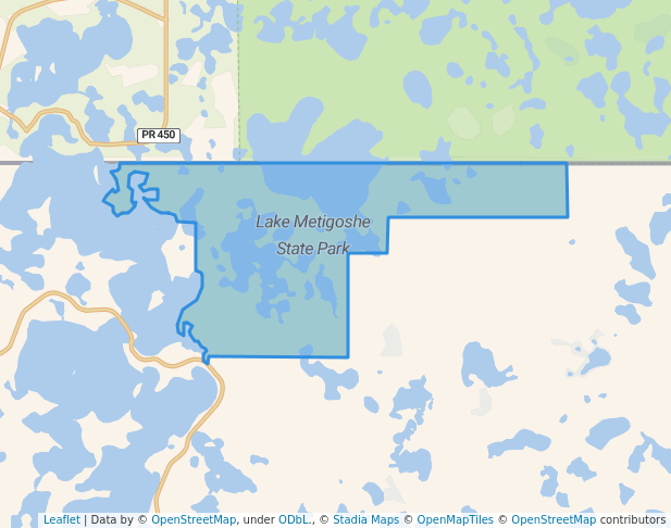 walking in Lake Metigoshe State Park map in Bottineau