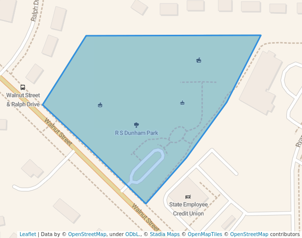 walking in R S Dunham Park map in Cary