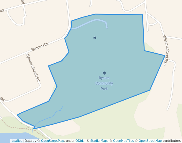 walking in Bynum Community Park map in Pittsboro