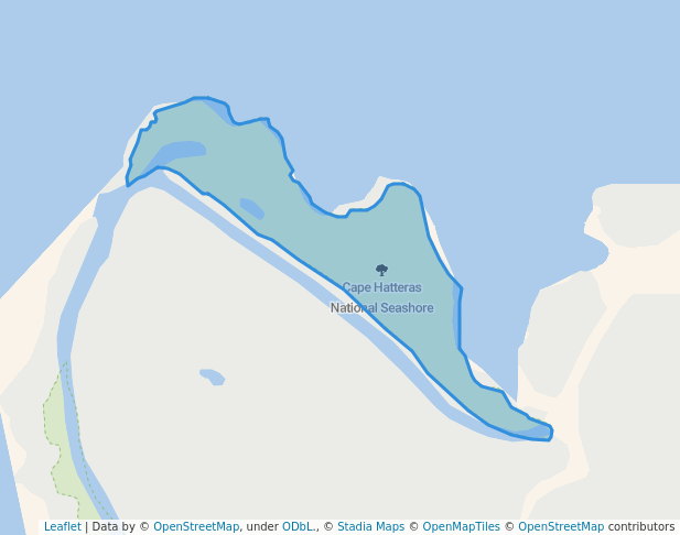 walking in Cape Hatteras National Seashore map in Rodanthe