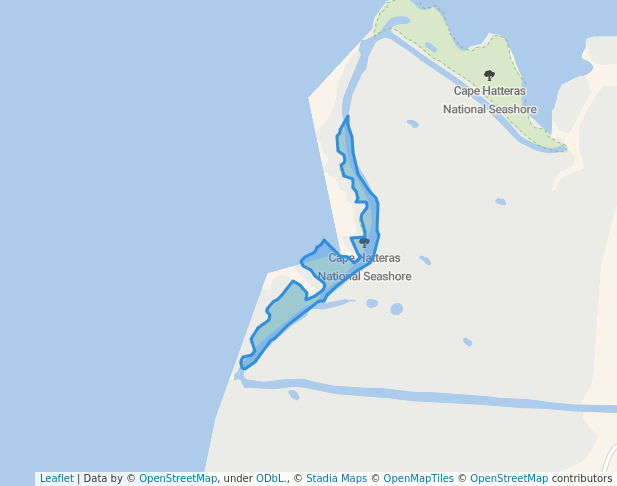 walking in Cape Hatteras National Seashore map in Rodanthe
