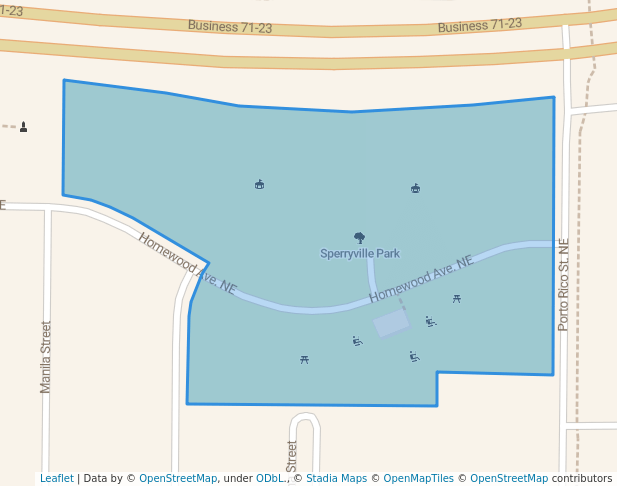 walking in Sperryville Park map in Willmar