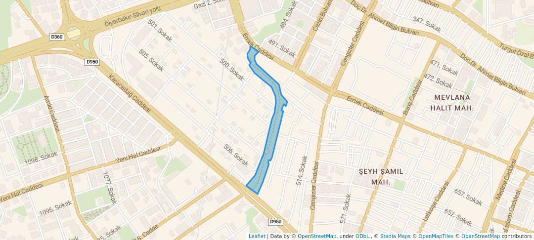 walking in Gulan Park map in Diyarbakır