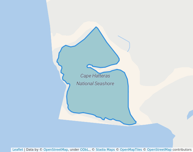 walking in Cape Hatteras National Seashore map in Avon