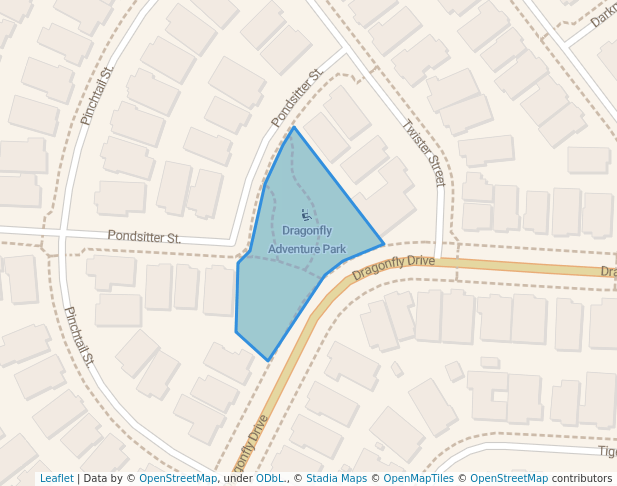 walking in Dragonfly Adventure Park map in Chisholm