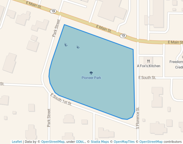 walking in Pioneer Park map in Grangeville