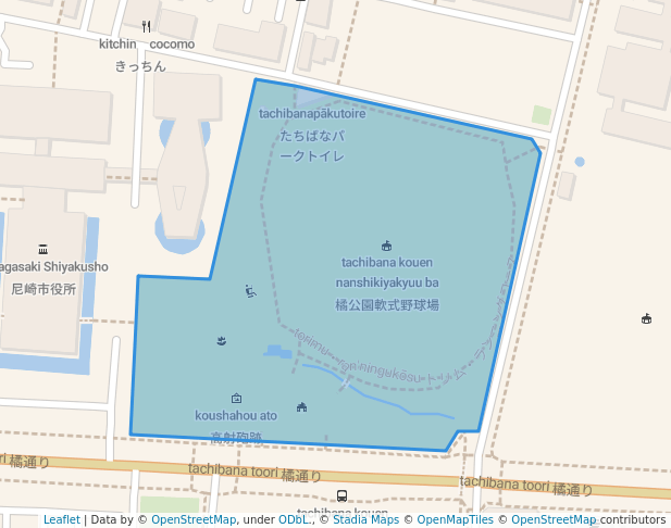 walking in 橘公園 map in Amagasaki