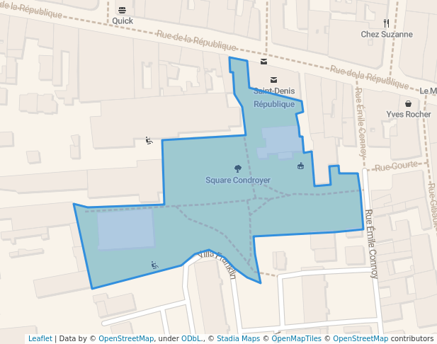 walking in Square Condroyer map in Saint-Denis