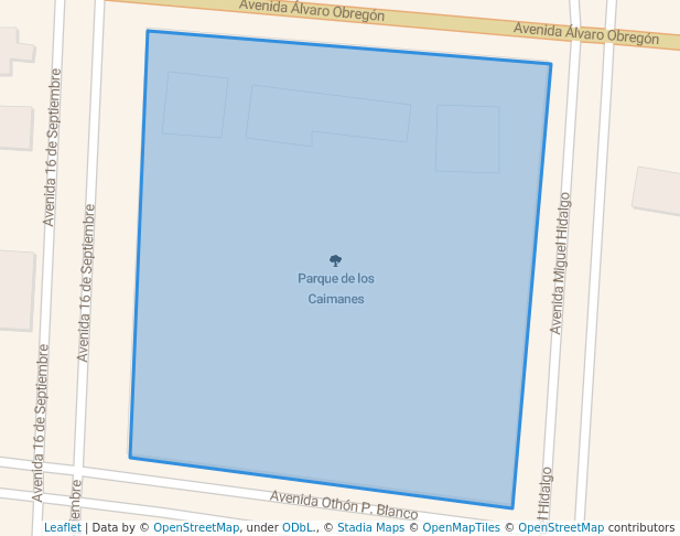 walking in Parque de los Caimanes map in Chetumal