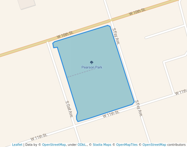 walking in Pearson Park map in Monahans