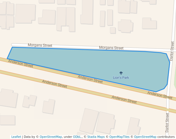 walking in Lion's Park map in Port Hedland