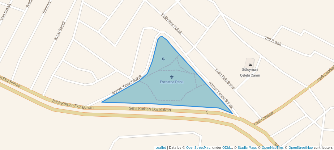 walking in Esentepe Parkı map in Samsun