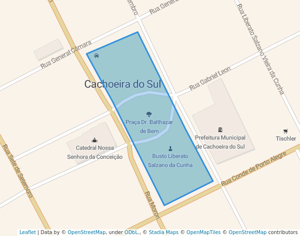 walking in Praça Dr. Balthazar de Bem map in Cachoeira do Sul