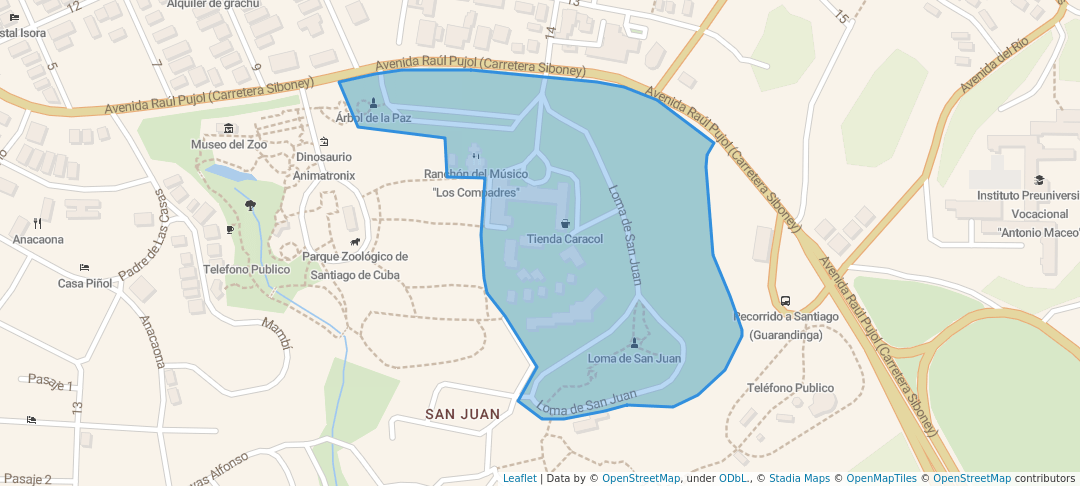 walking in San Juan Battle Historic Park map in Santiago de Cuba
