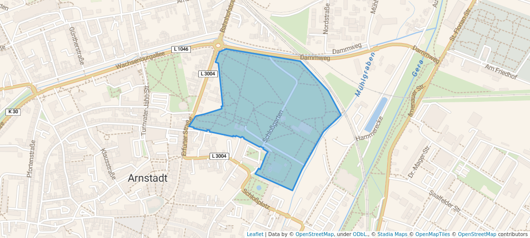 walking in Schlossgarten map in Arnstadt