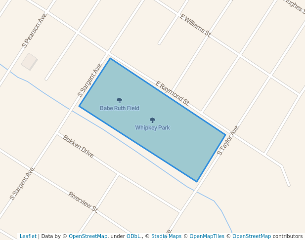 walking in Whipkey Park map in Glendive