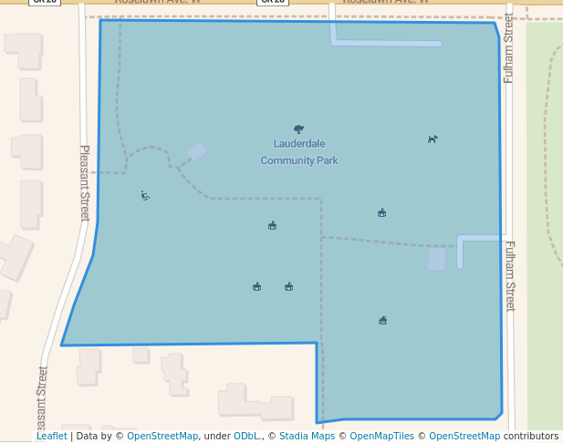 walking in Lauderdale Community Park map in Lauderdale