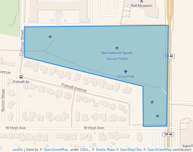 walking in Grove Park map in Falcon Heights