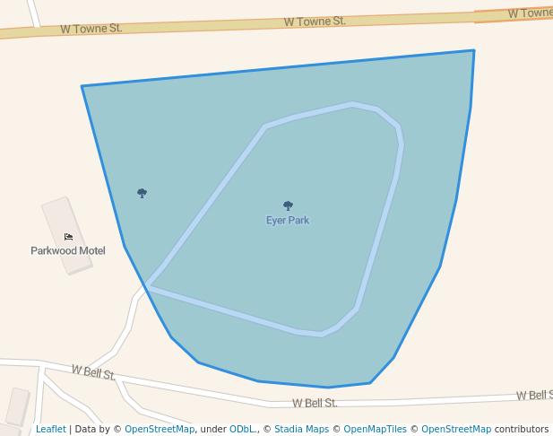 walking in Eyer Park map in Glendive