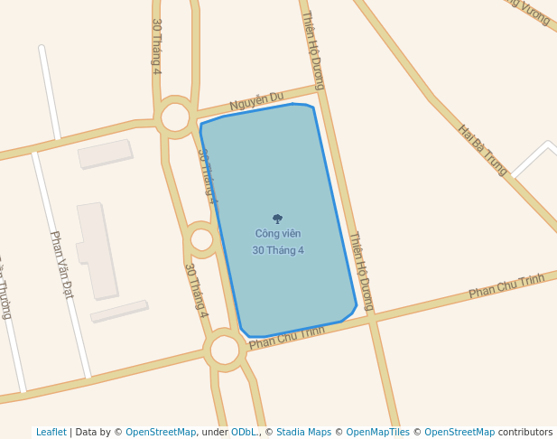 walking in Công viên 30 Tháng 4 map in Thị xã Kiến Tường