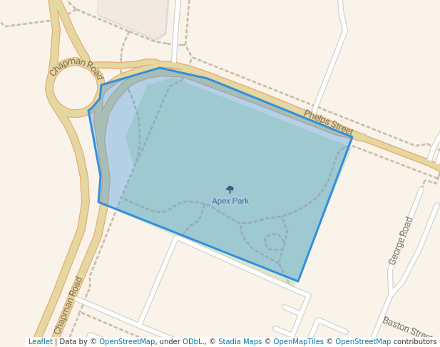 walking in Apex Park map in Geraldton