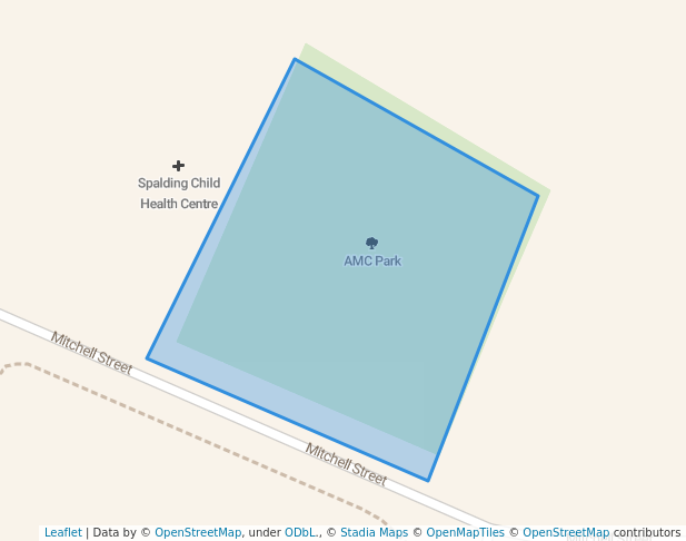 walking in AMC Park map in Spalding