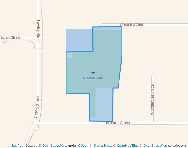 walking in Vincent Park map in Spalding