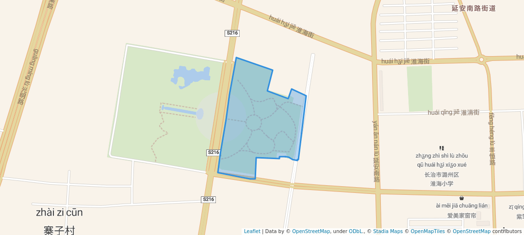 walking in 城南生态苑 map in Changzhi