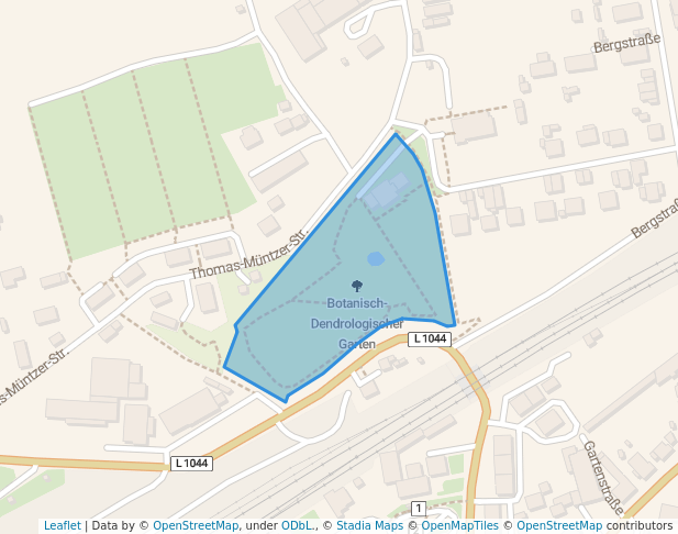 walking in Botanisch-Dendrologischer Garten map in Neudietendorf