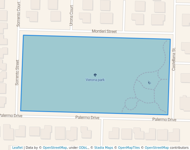 walking in Verona park map in Los Banos