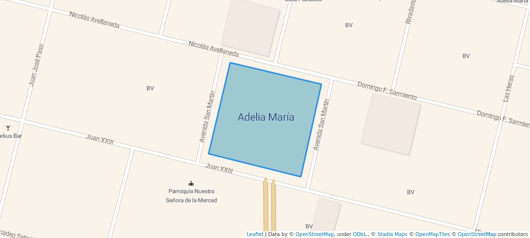 walking in Plaza Domingo F. Sarmiento map in Adelia María