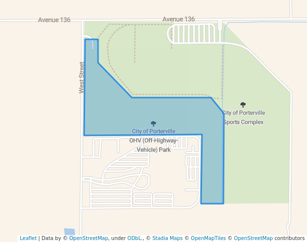 walking in City of Porterville OHV (Off-Highway-Vehicle) Park map in Porterville