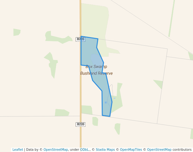 walking in Box Swamp Bushland Reserve map in Curyo