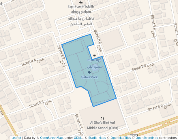 walking in Salwa Park map in Rumaithiya