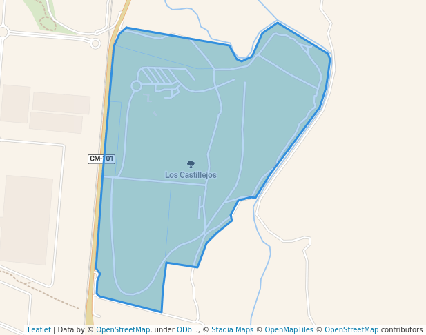 walking in Los Castillejos map in Guadalajara