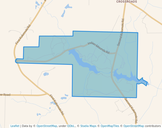 walking in Kolomoki Mounds State Park map in Blakely
