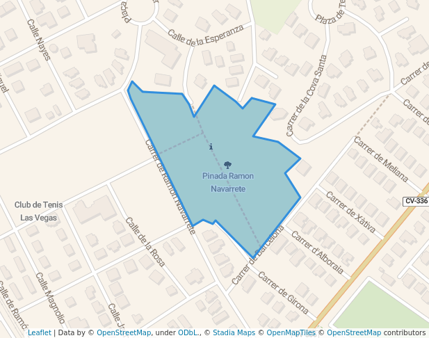 walking in Pinada Ramon Navarrete map in La Eliana