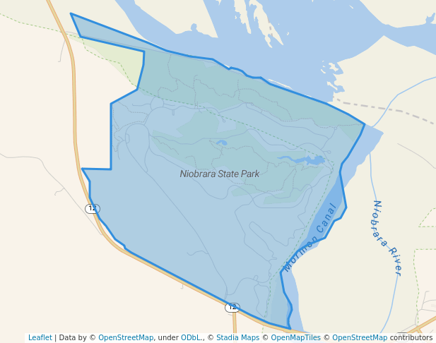 walking in Niobrara State Park map in Verdel