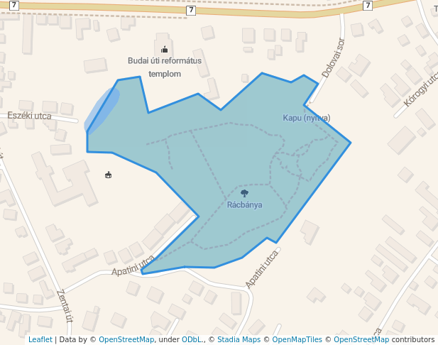 walking in Rácbánya map in Székesfehérvár