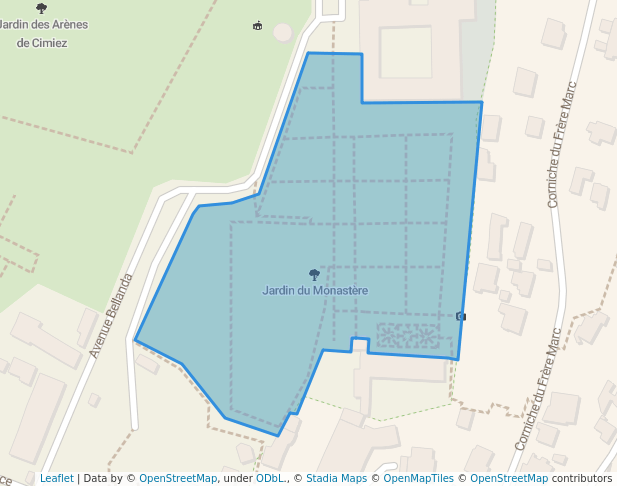 walking in Jardin du Monastère map in Nice