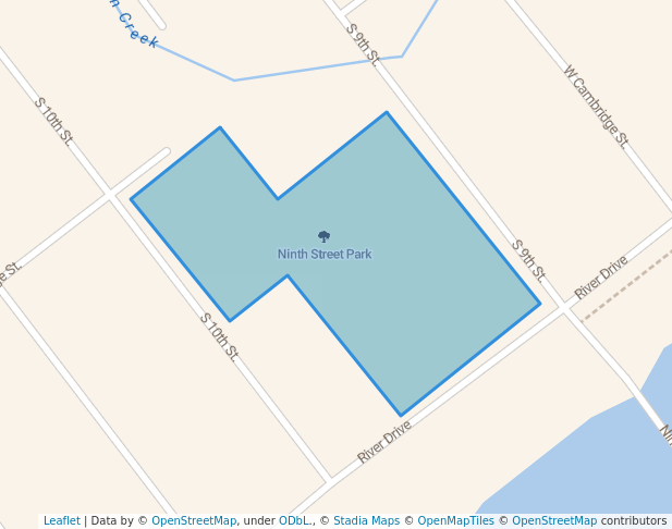 walking in Ninth Street Park map in Livingston