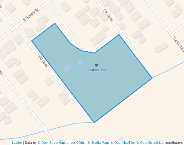 walking in G Street Park map in Livingston