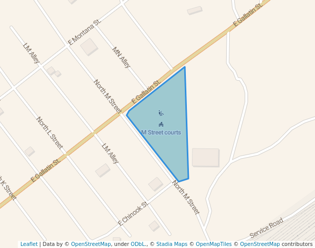 walking in M Street Park map in Livingston