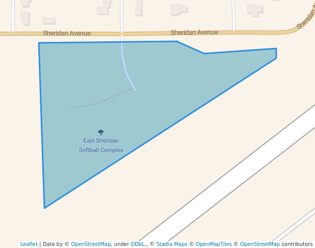 walking in East Sheridan Softball Complex map in Cody