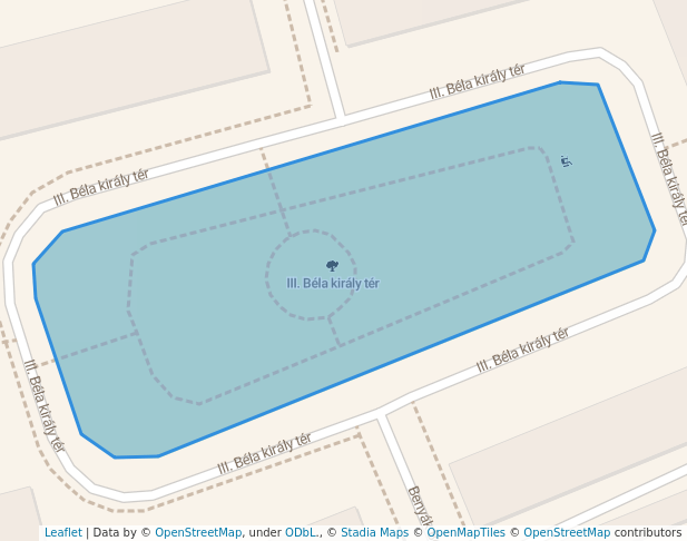walking in III. Béla király tér map in Székesfehérvár