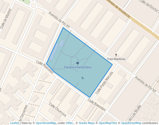 walking in Parque Infanta Elena map in Barbate