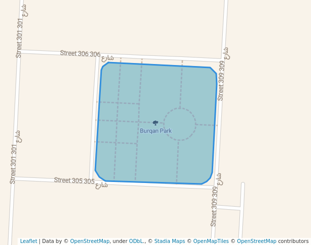 walking in Burqan Park map in Ahmadi